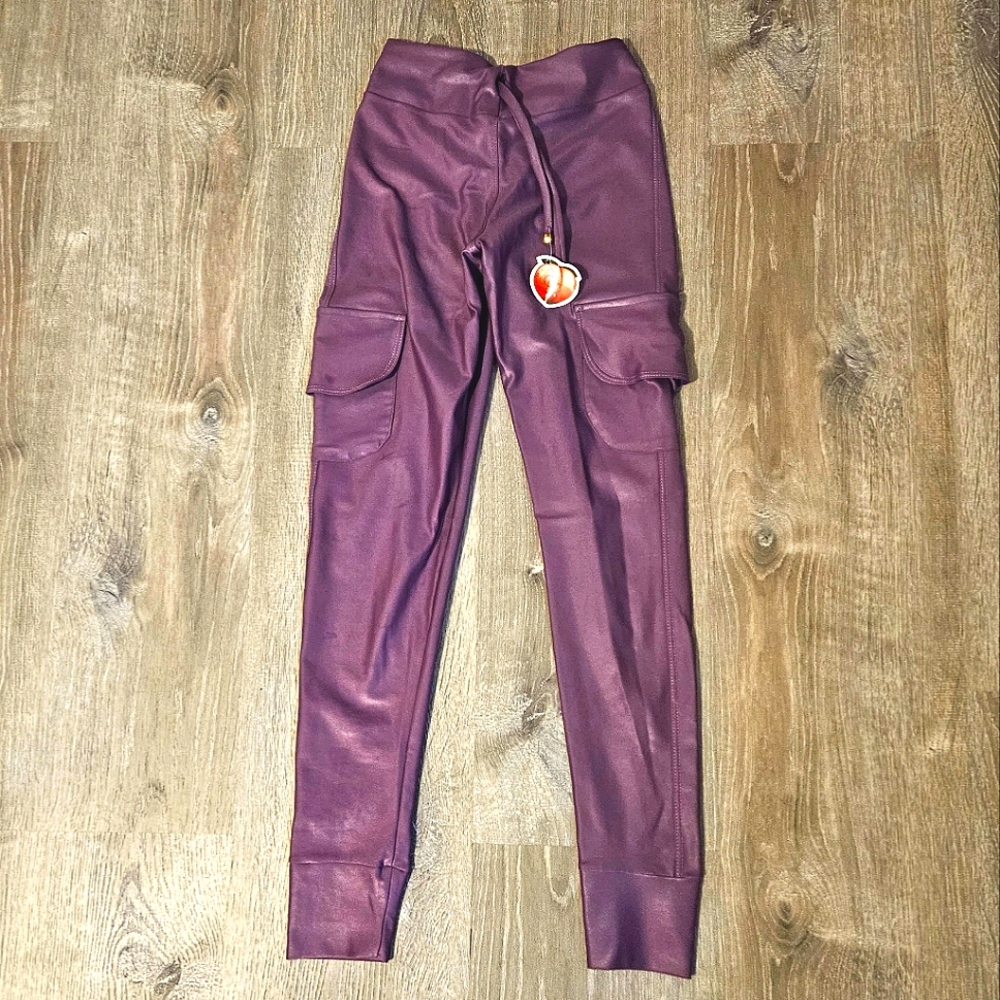 Purple scrunchbutt joggers